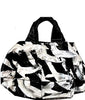 KAWA-KAWA JAPAN. NWOT. Black Lambskin Leather, Metallic Silver Painted Abstract Graffiti Shoulder Bag