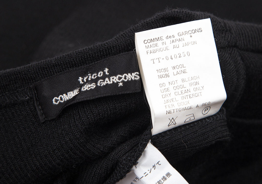 COMME des GARCONS JAPAN. TRICOT. Black Rib Switching Wool Knit