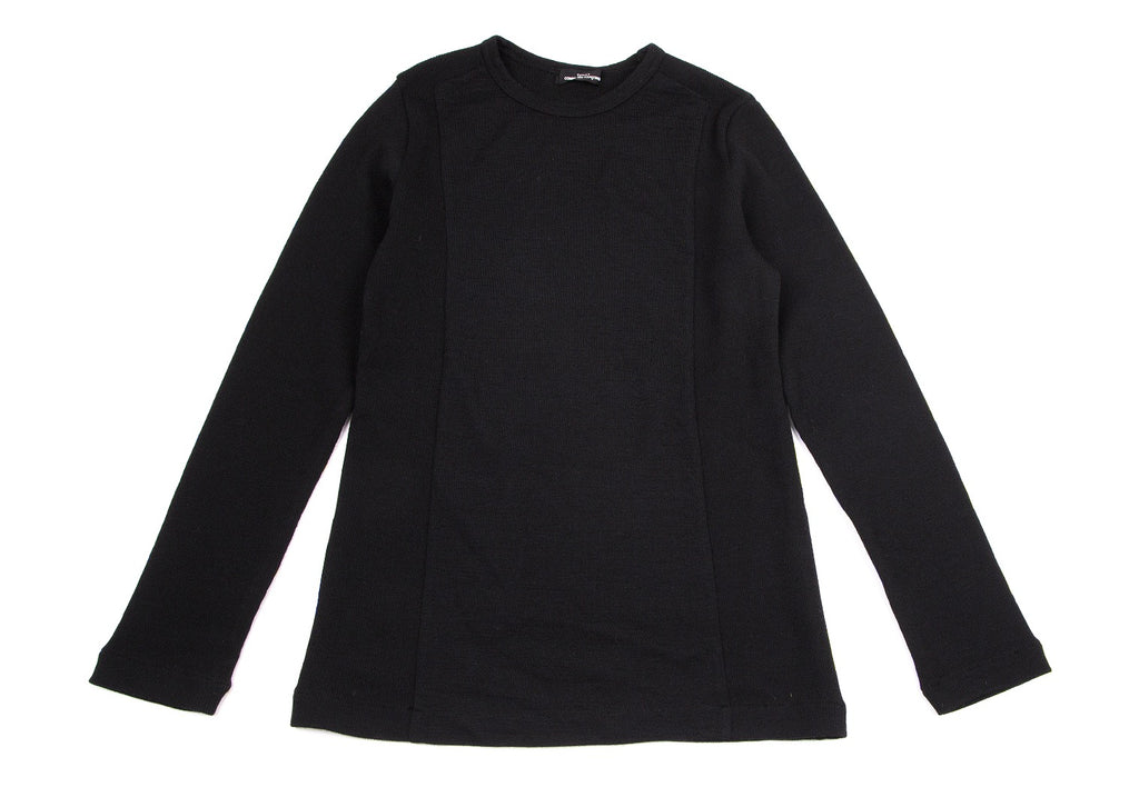 COMME des GARCONS JAPAN. TRICOT. Black Rib Switching Wool Knit