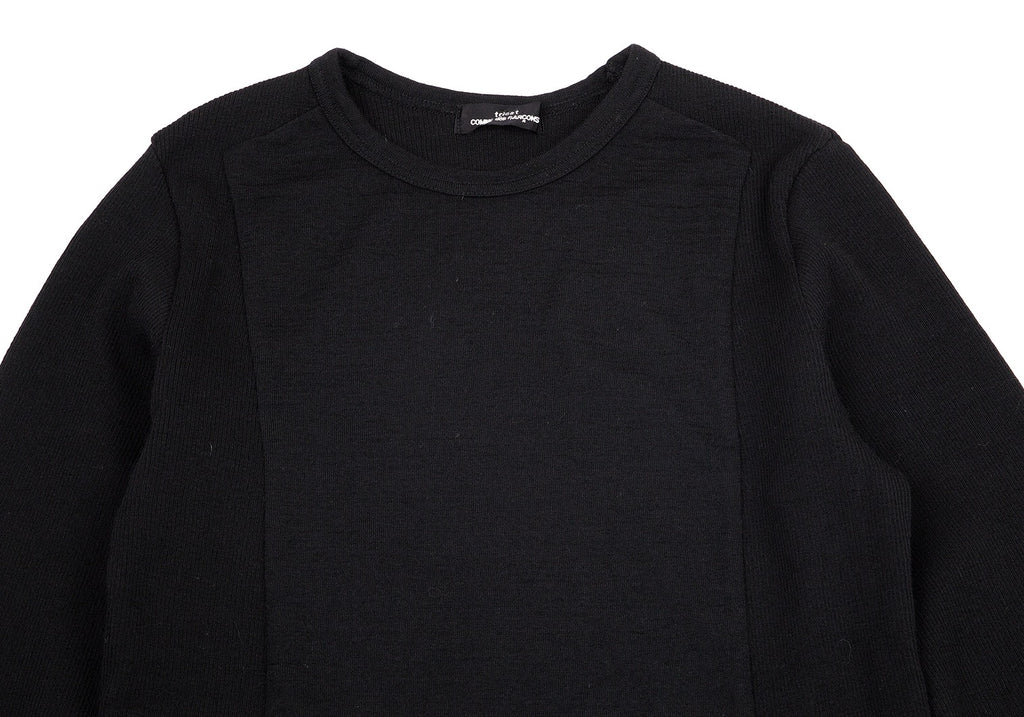 COMME des GARCONS JAPAN. TRICOT. Black Rib Switching Wool Knit