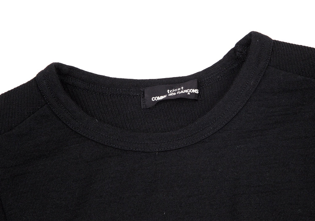 COMME des GARCONS JAPAN. TRICOT. Black Rib Switching Wool Knit