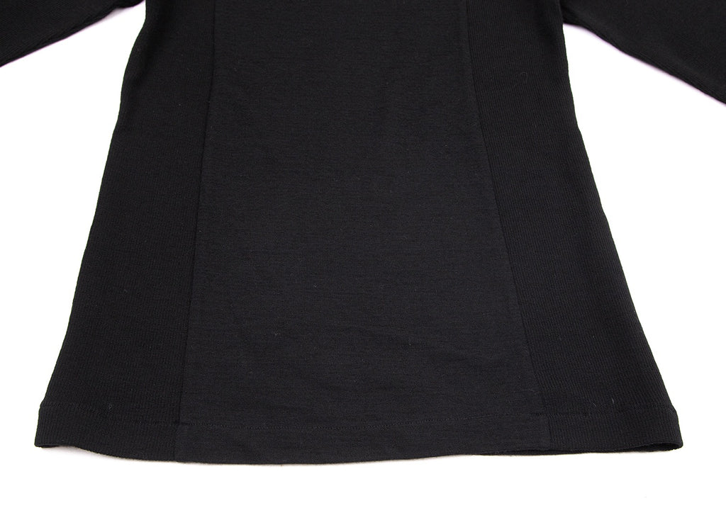 COMME des GARCONS JAPAN. TRICOT. Black Rib Switching Wool Knit