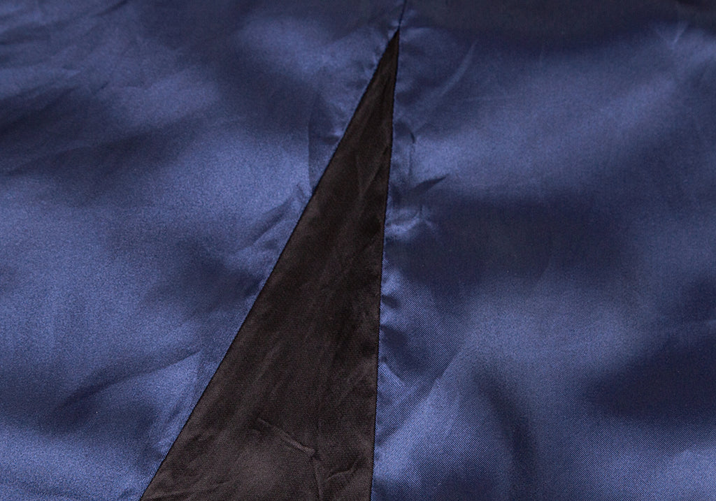 COMME des GARCONS COMME des GARCONS Japan. Navy/Black Satin Switching Flare Skirt