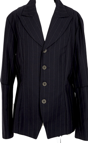 Jean-Paul GAULTIER Paris. Black Cotton Blend Sleeve Printed Jacket