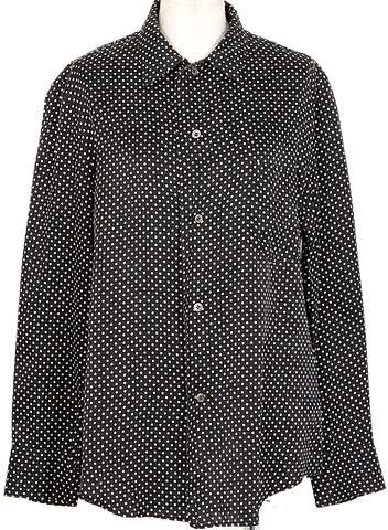 LA GARÇONNE MODERNE Black Cotton/Lycra Blend V-Neck Midi Length Dress