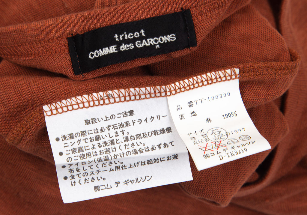 COMME des GARCONS Japan. TRICOT. Bronze Linen T-shirt