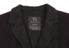 YOHJI YAMAMATO JAPAN. Y's Eggplant, Black Dyed Wool Pilling Jacket