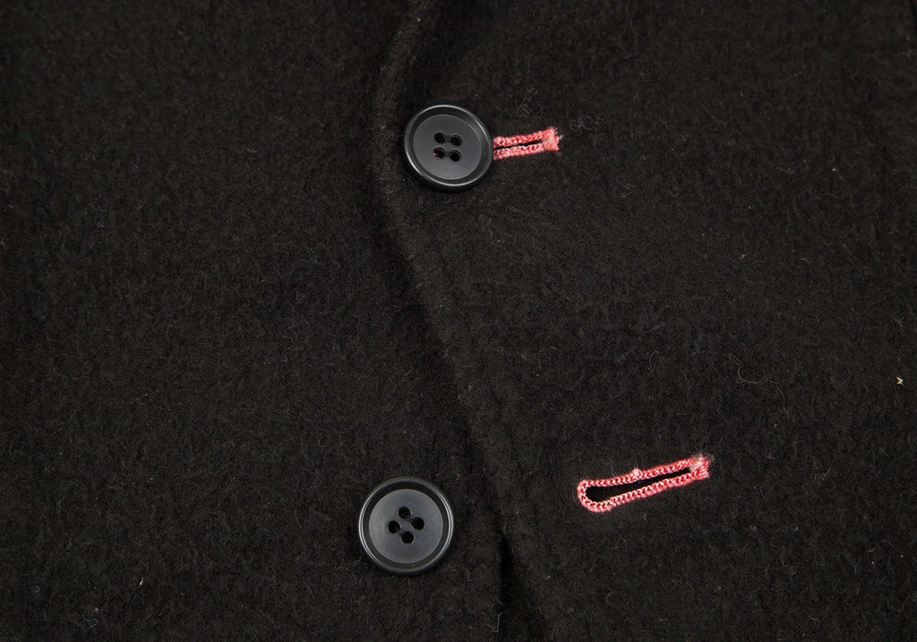 YOHJI YAMAMATO JAPAN. Y's Eggplant, Black Dyed Wool Pilling Jacket