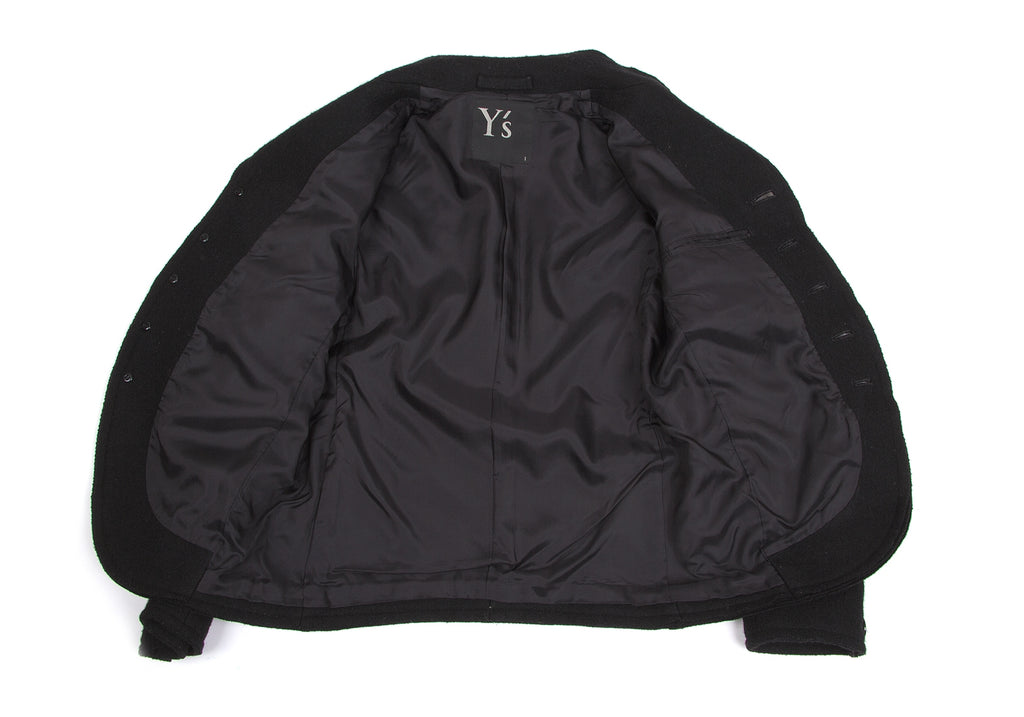 YOHJI YAMAMOTO JAPAN. Y's Black Wool Felt Buttons Jacket