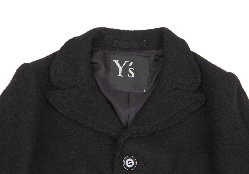 YOHJI YAMAMOTO JAPAN. Y's Black Wool Felt Buttons Jacket