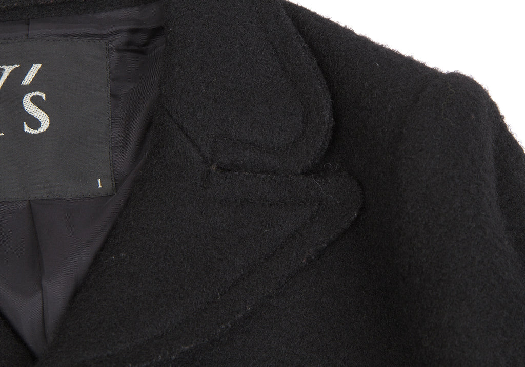 YOHJI YAMAMOTO JAPAN. Y's Black Wool Felt Buttons Jacket