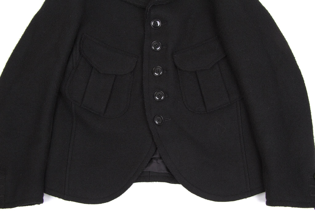 YOHJI YAMAMOTO JAPAN. Y's Black Wool Felt Buttons Jacket