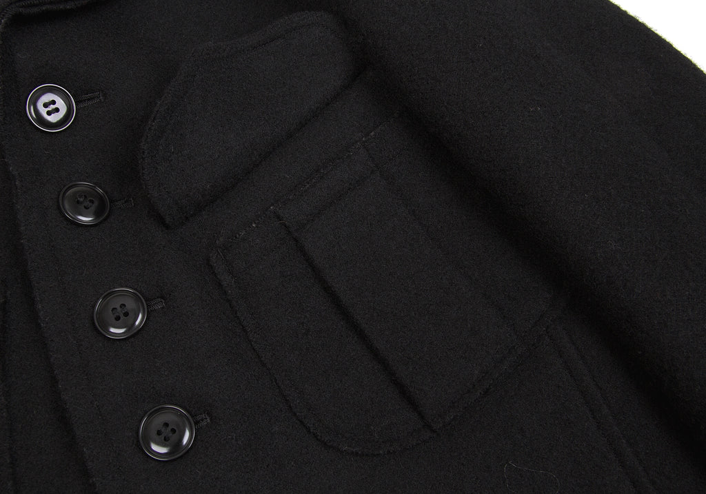 YOHJI YAMAMOTO JAPAN. Y's Black Wool Felt Buttons Jacket