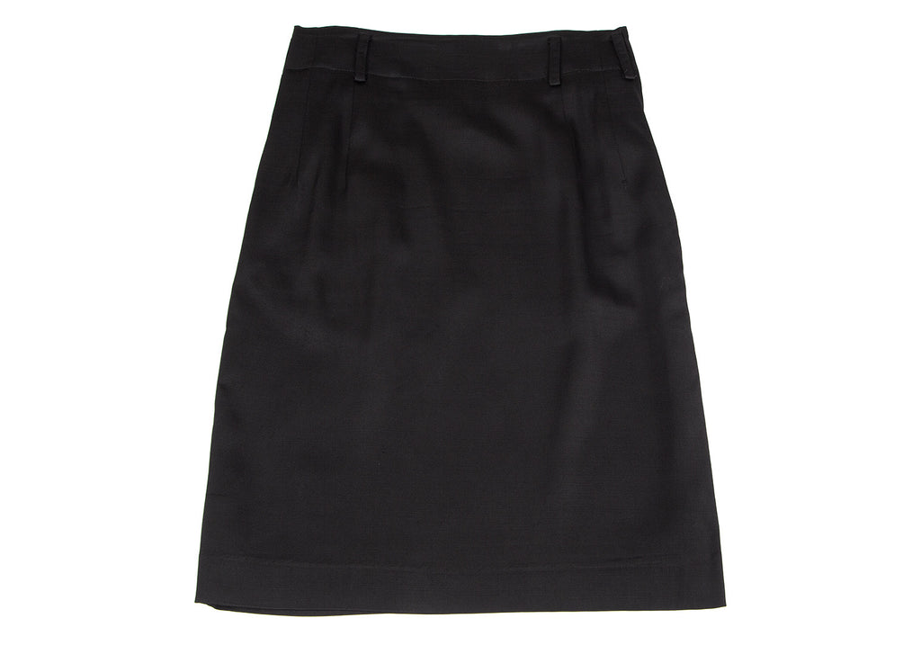 Yohji Yamamoto Japan. NOIR. Black Cupra Wool Skirt