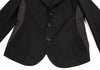 YOHJI YAMAMOTO JAPAN. Y's Wool Black Gaberdine Side Knit Jacket