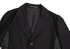 YOHJI YAMAMOTO JAPAN. Y's Wool Black Gaberdine Side Knit Jacket