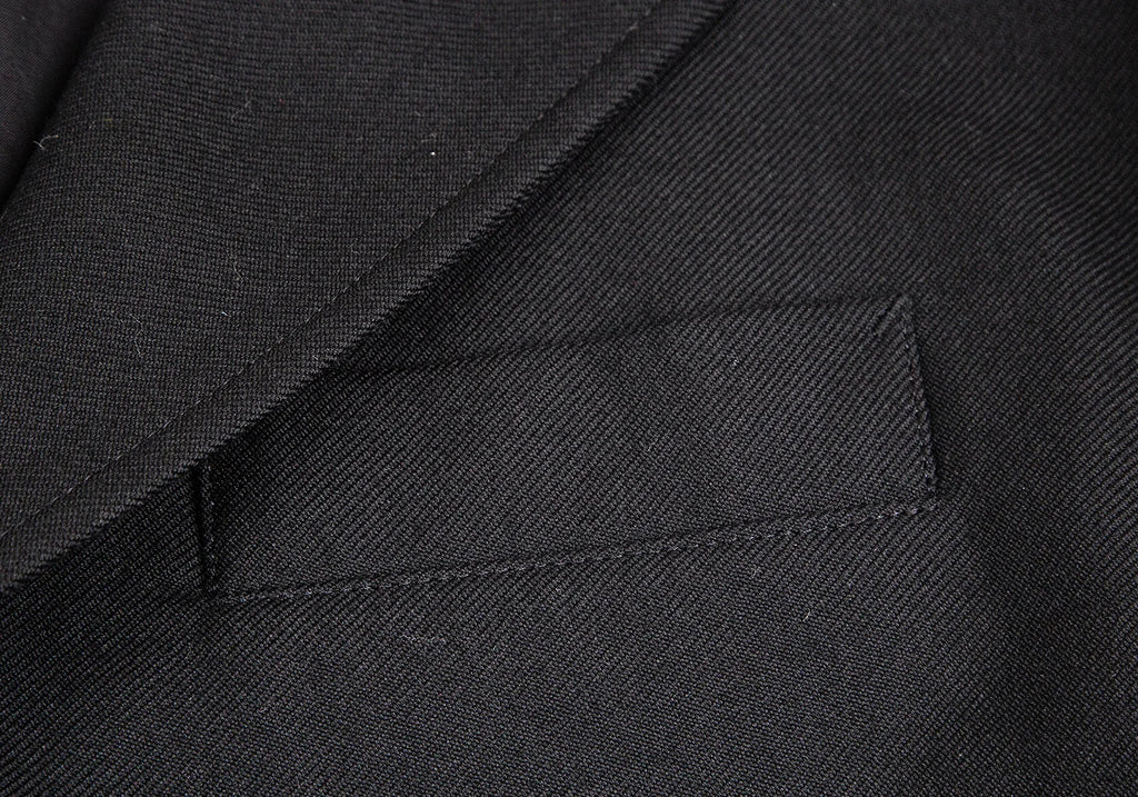YOHJI YAMAMOTO JAPAN. Y's Wool Black Gaberdine Side Knit Jacket