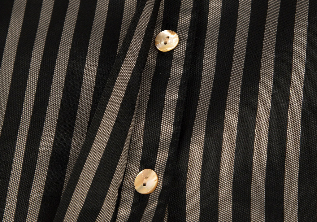 Jean-Paul GAULTIER Paris. CLASSIQUE Black, Beige Stripes Tie Collar Blouson