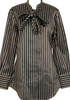 Jean-Paul GAULTIER Paris. CLASSIQUE Black, Beige Stripes Tie Collar Blouson