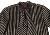 Jean-Paul GAULTIER Paris. CLASSIQUE Black, Beige Stripes Tie Collar Blouson