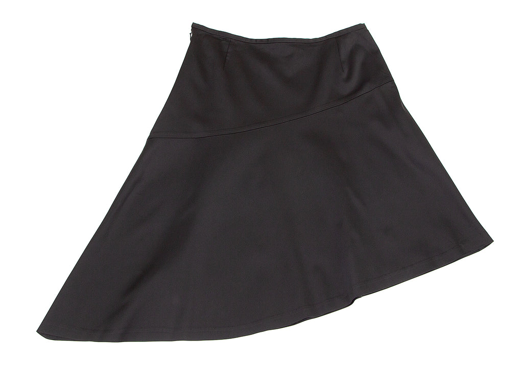 Jean-Paul GAULTIER Paris. FEMME, Black Acetate Blend Asymmetrical Shiny Skirt
