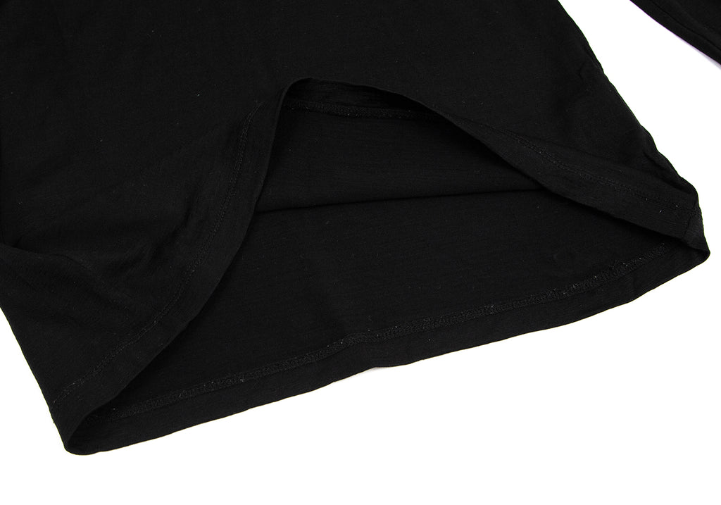 ISSEY MIYAKE JAPAN. 132.5 Black Wool High Neck Long Sleeve Shirt