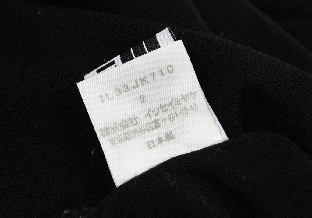 ISSEY MIYAKE JAPAN. 132.5 Black Wool High Neck Long Sleeve Shirt