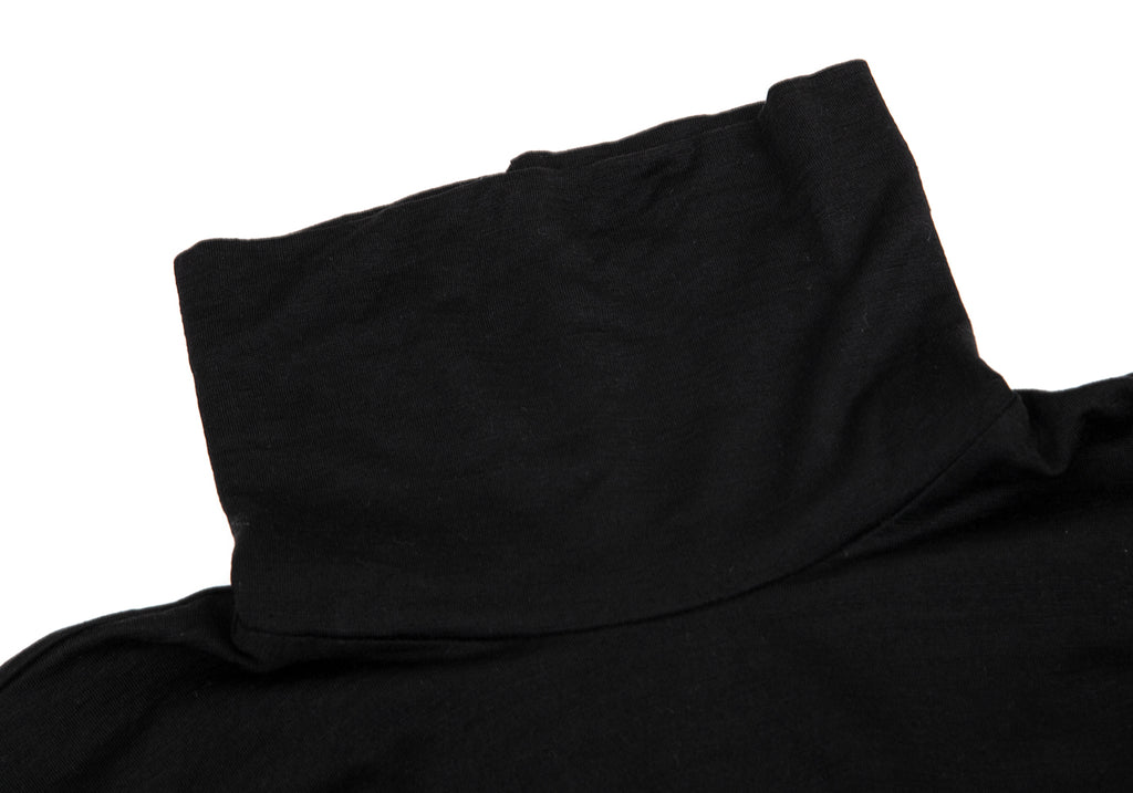 ISSEY MIYAKE JAPAN. 132.5 Black Wool High Neck Long Sleeve Shirt