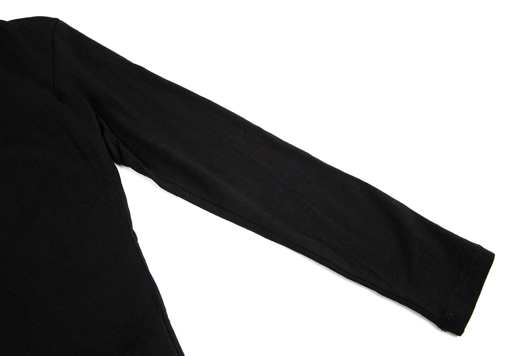 ISSEY MIYAKE JAPAN. 132.5 Black Wool High Neck Long Sleeve Shirt