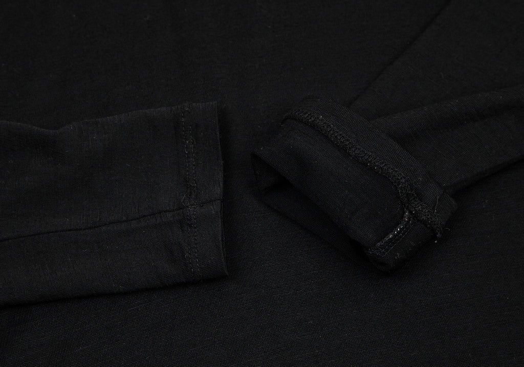 ISSEY MIYAKE JAPAN. 132.5 Black Wool High Neck Long Sleeve Shirt