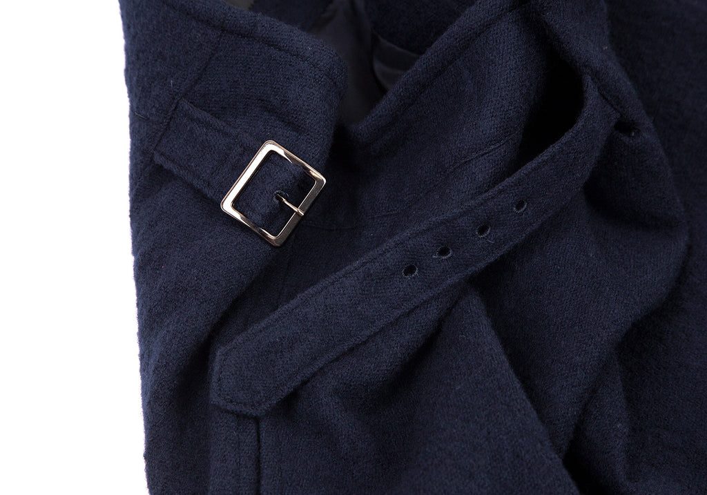 YOHJI YAMAMOTO JAPAN. Y's Navy Cosage Design Belted Wool Skirt