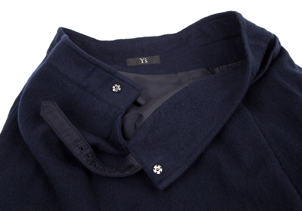 YOHJI YAMAMOTO JAPAN. Y's Navy Cosage Design Belted Wool Skirt