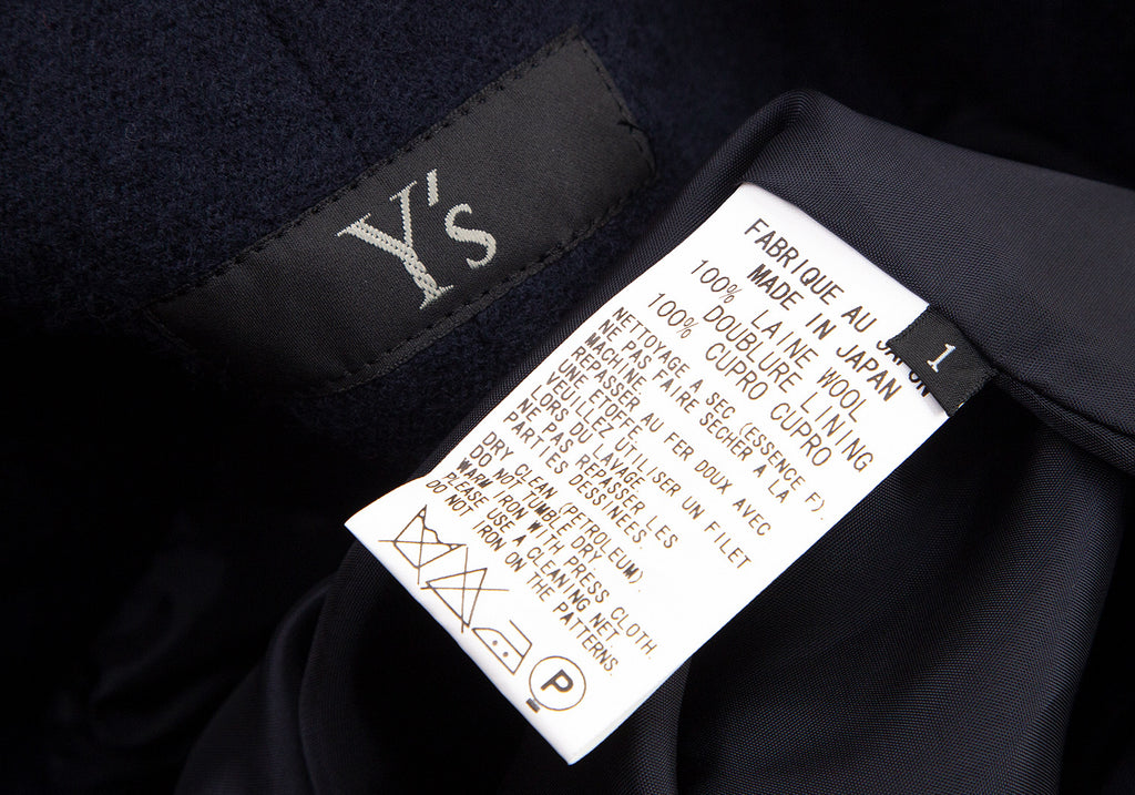 YOHJI YAMAMOTO JAPAN. Y's Navy Cosage Design Belted Wool Skirt