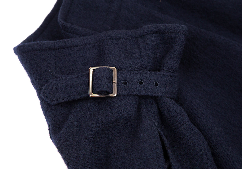 YOHJI YAMAMOTO JAPAN. Y's Navy Cosage Design Belted Wool Skirt