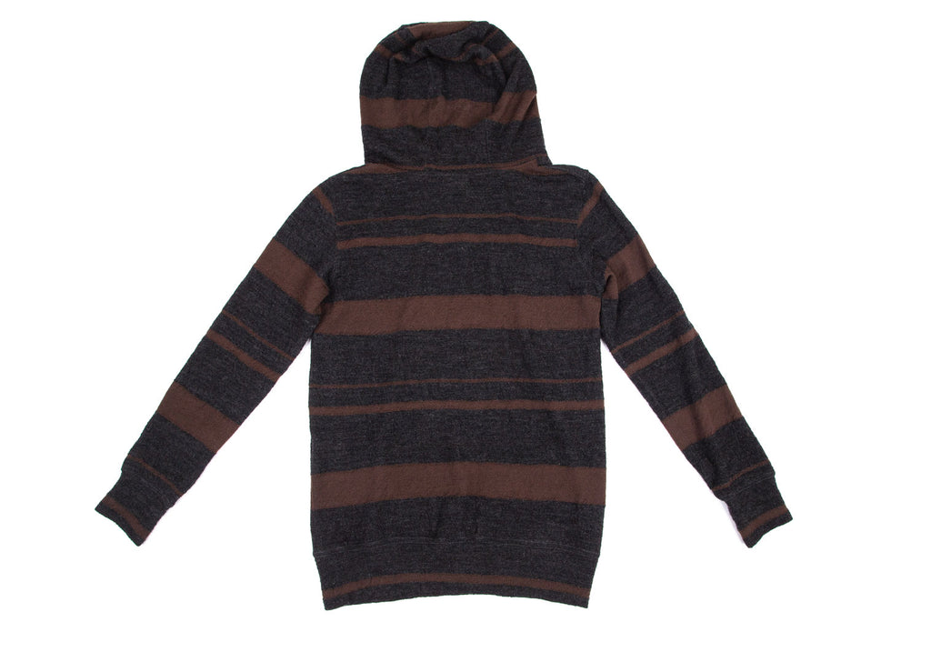 COMME DES GARCONS JAPAN. JUNYA WATANABE Charcoal, Brown Striped Knit Hoodie