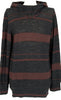 COMME DES GARCONS JAPAN. JUNYA WATANABE Charcoal, Brown Striped Knit Hoodie