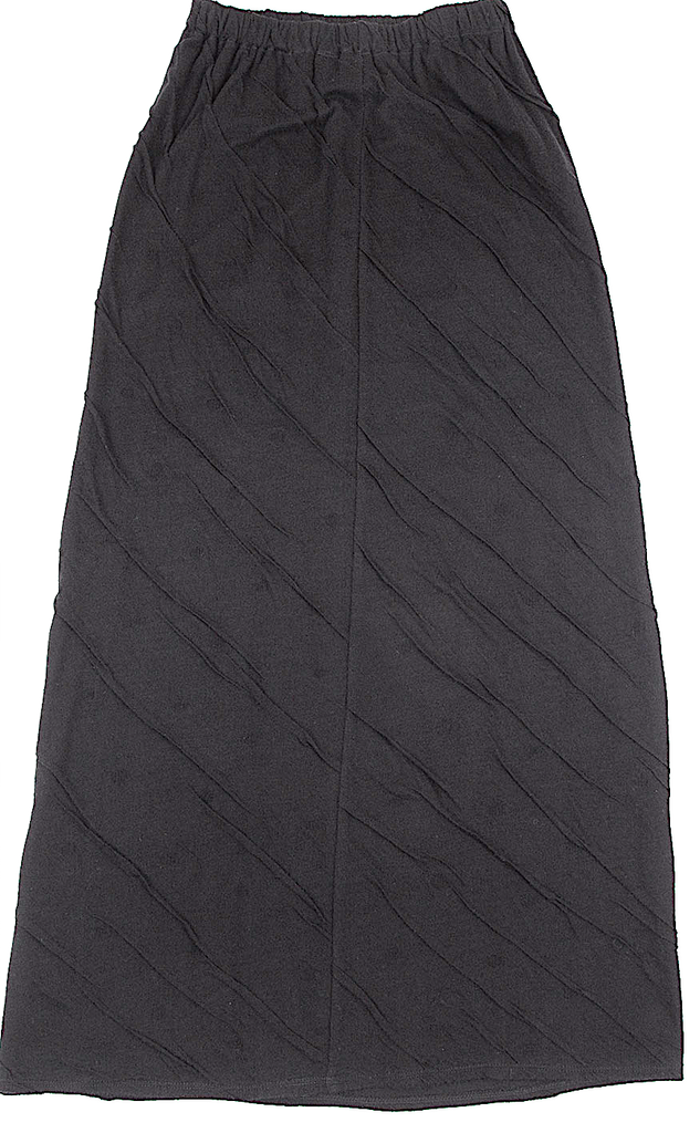 JURGEN LEHL Black Wool Rayon Bias Wrinkled Skirt