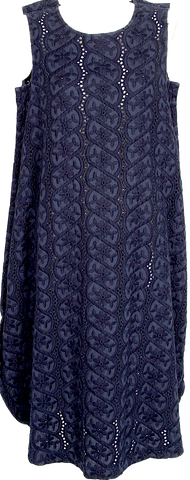 Maison Kitsuné Paris. Blue Cotton Blend Square Neckline Mini Dress