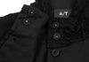 A/T ATSURO TAYAMA JAPAN. Black Frill Collar Stretch Cotton Jacket