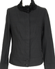 A/T ATSURO TAYAMA JAPAN. Black Frill Collar Stretch Cotton Jacket