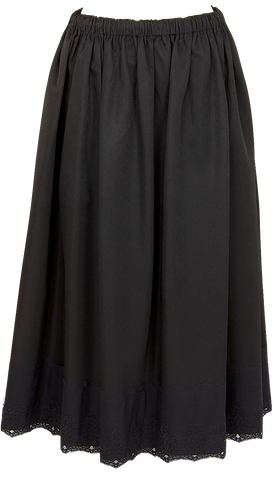 Yoshiki Hishinuma Japan. Black Ruffle Embellishment Long Skirt
