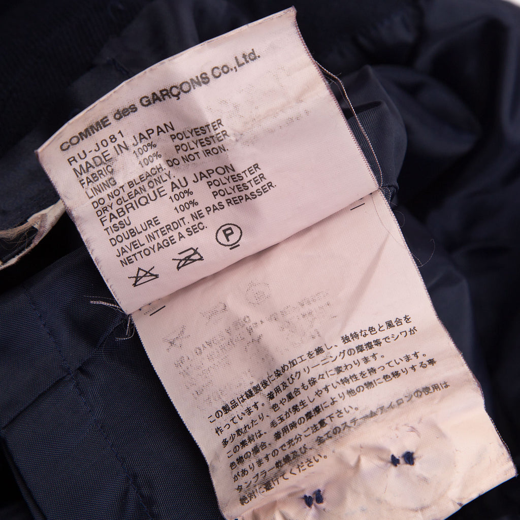 COMME des GARCONS JAPAN. Navy Dyed Polyester Jacket