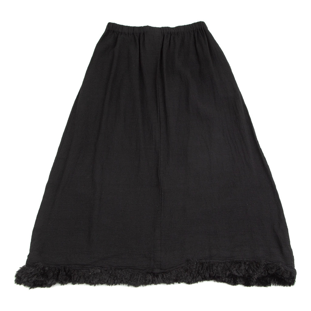 COMME des GARCONS JAPAN. robe de chambre Black Hem Faux Fur Skirt