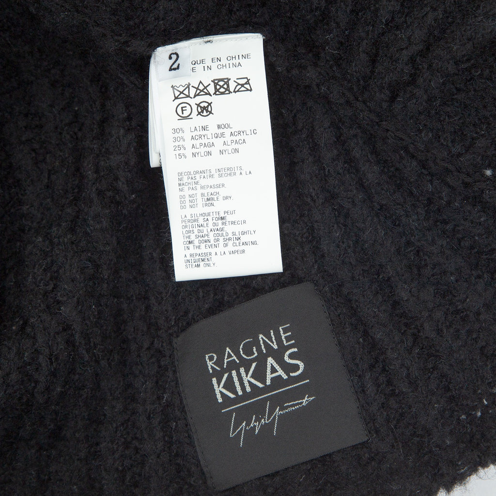 Yohji Yamamoto Japan. FEMME. RAGNE KIKAS Front Design Black Knit Jacket