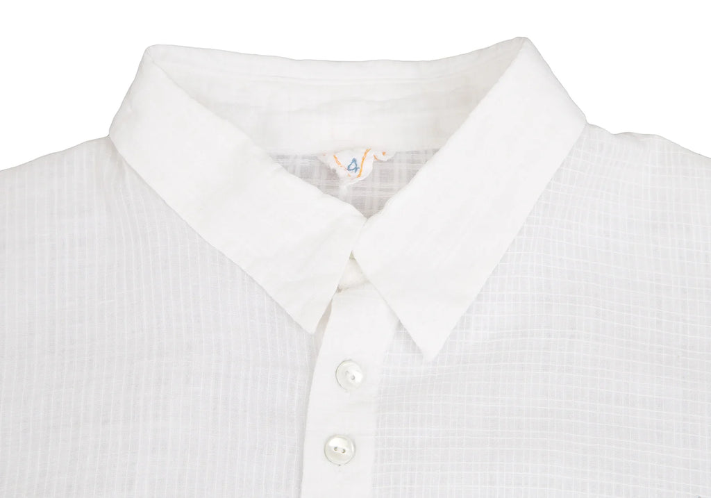 R by 45rpm JAPAN.  White Cotton Many Button Long Sleeve Shirt