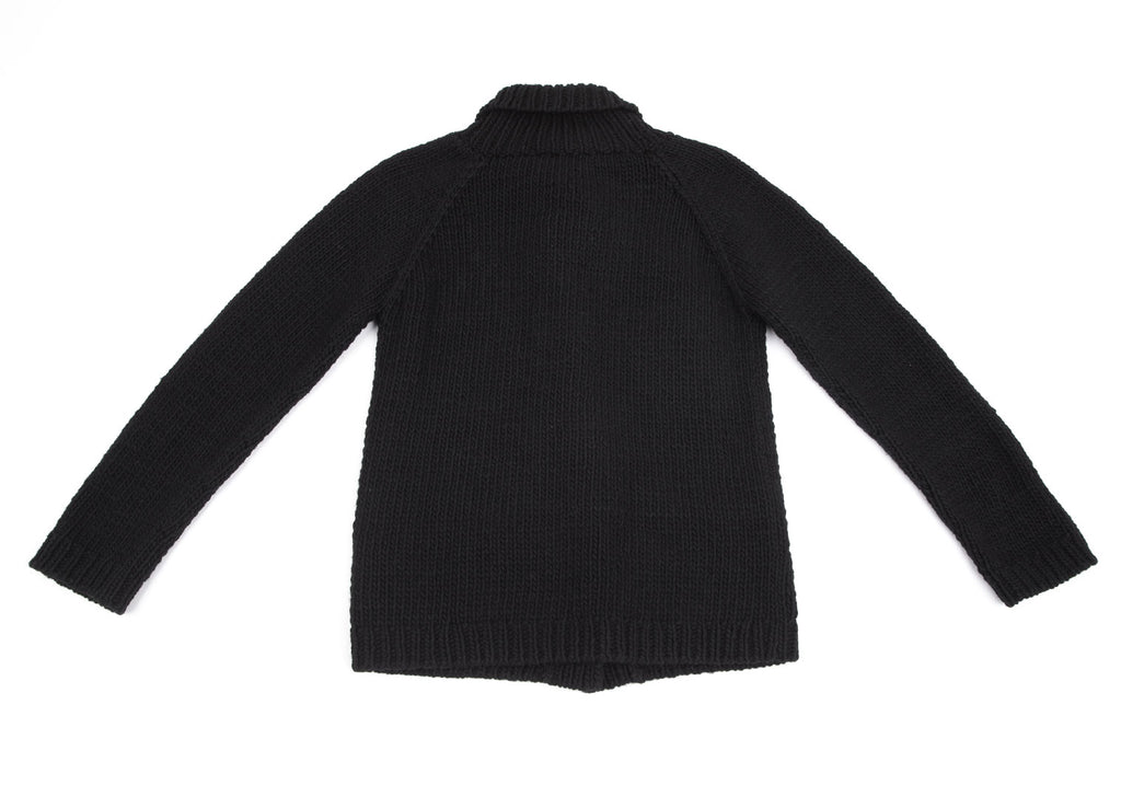 Dill SHIPS JAPAN. Black Wool Knit Jacket Button Accents