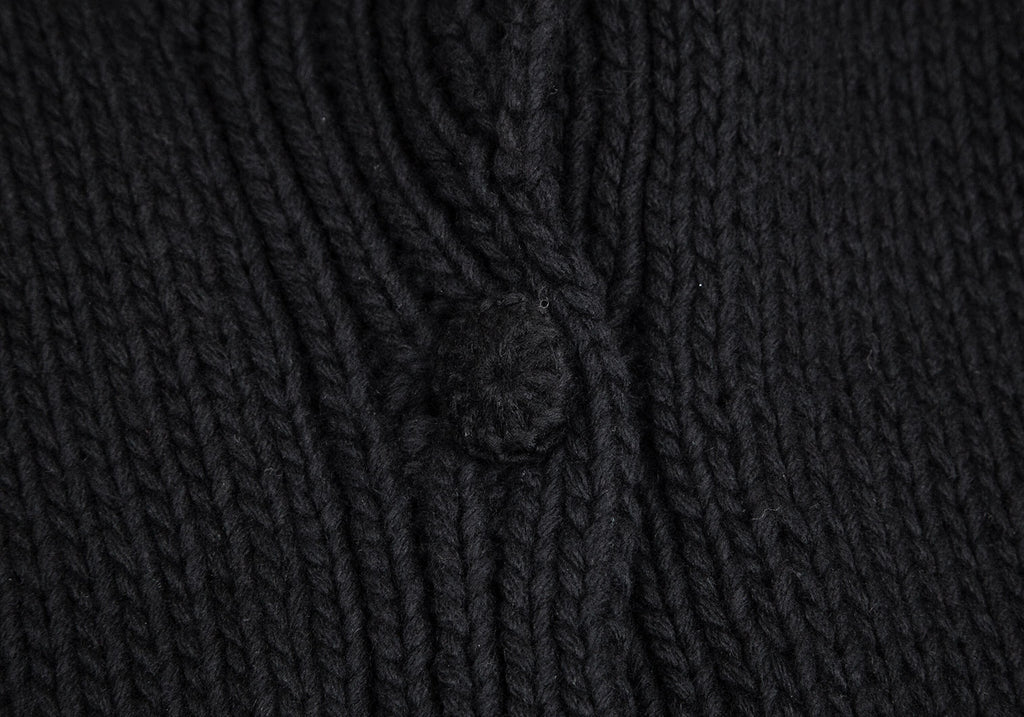 Dill SHIPS JAPAN. Black Wool Knit Jacket Button Accents