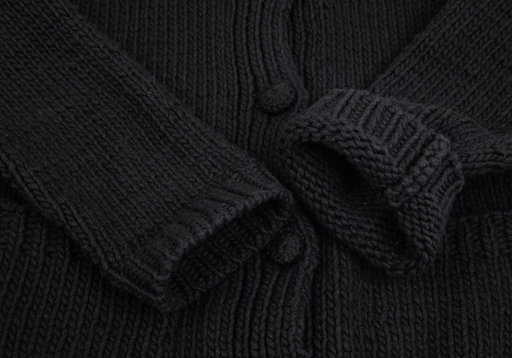 Dill SHIPS JAPAN. Black Wool Knit Jacket Button Accents