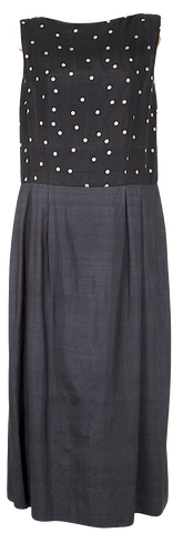Comme des Garcons Japan.  Dyed Navy Cotton Layer Switching Cover Skirt