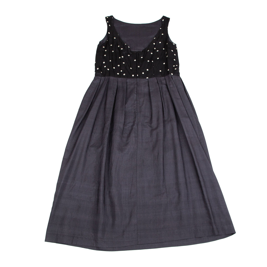 Comme des Garcons Japan. robe de chambre Black, Grey Silk Dot Switching Dress